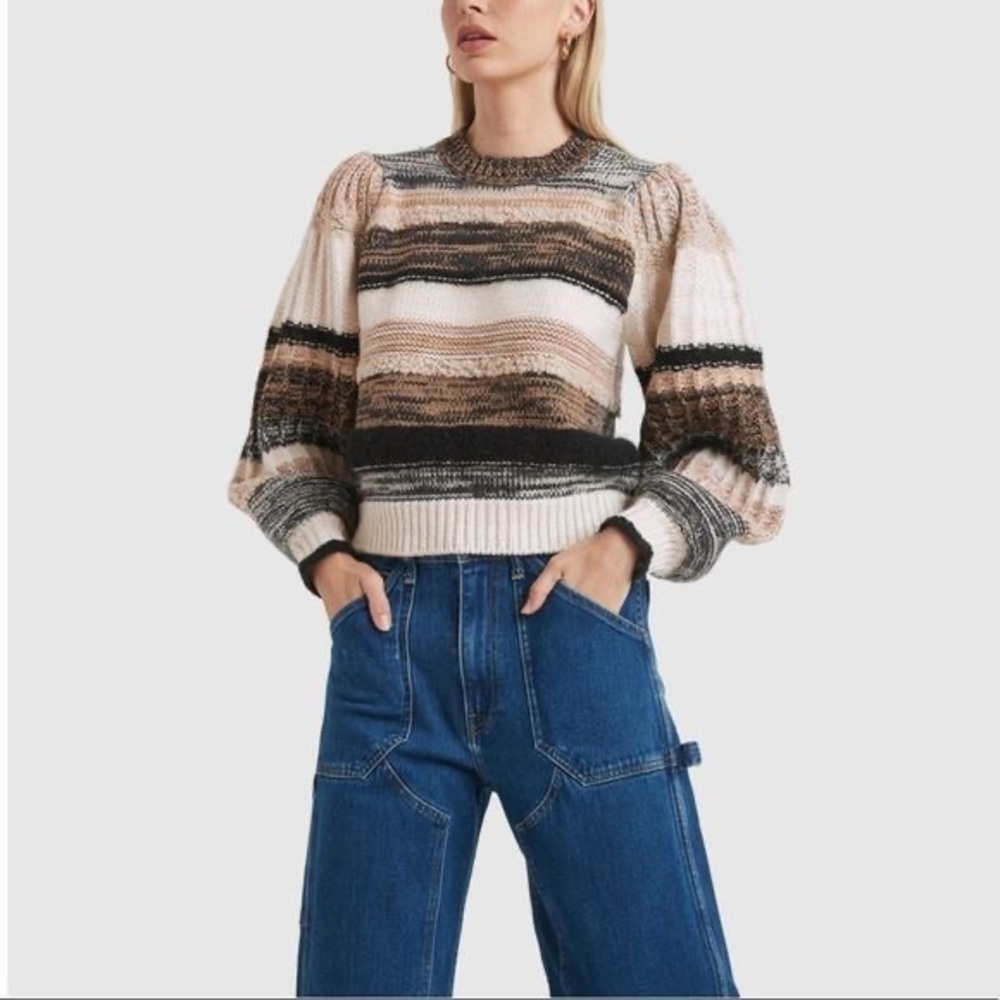 NWT $645 Ulla Johnson Samara Cropped Alpaca Wool Sweater